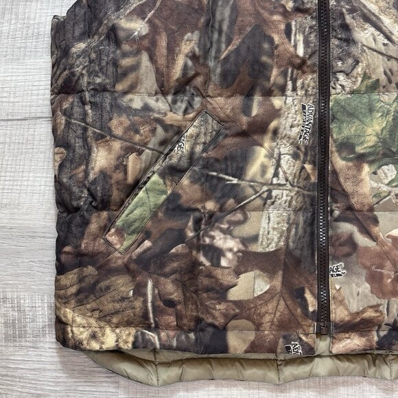 Vintage 10X Jacket Men's Medium Puffer Vest Advantage Camo Hunting Goose Down - Picture 2 of 7